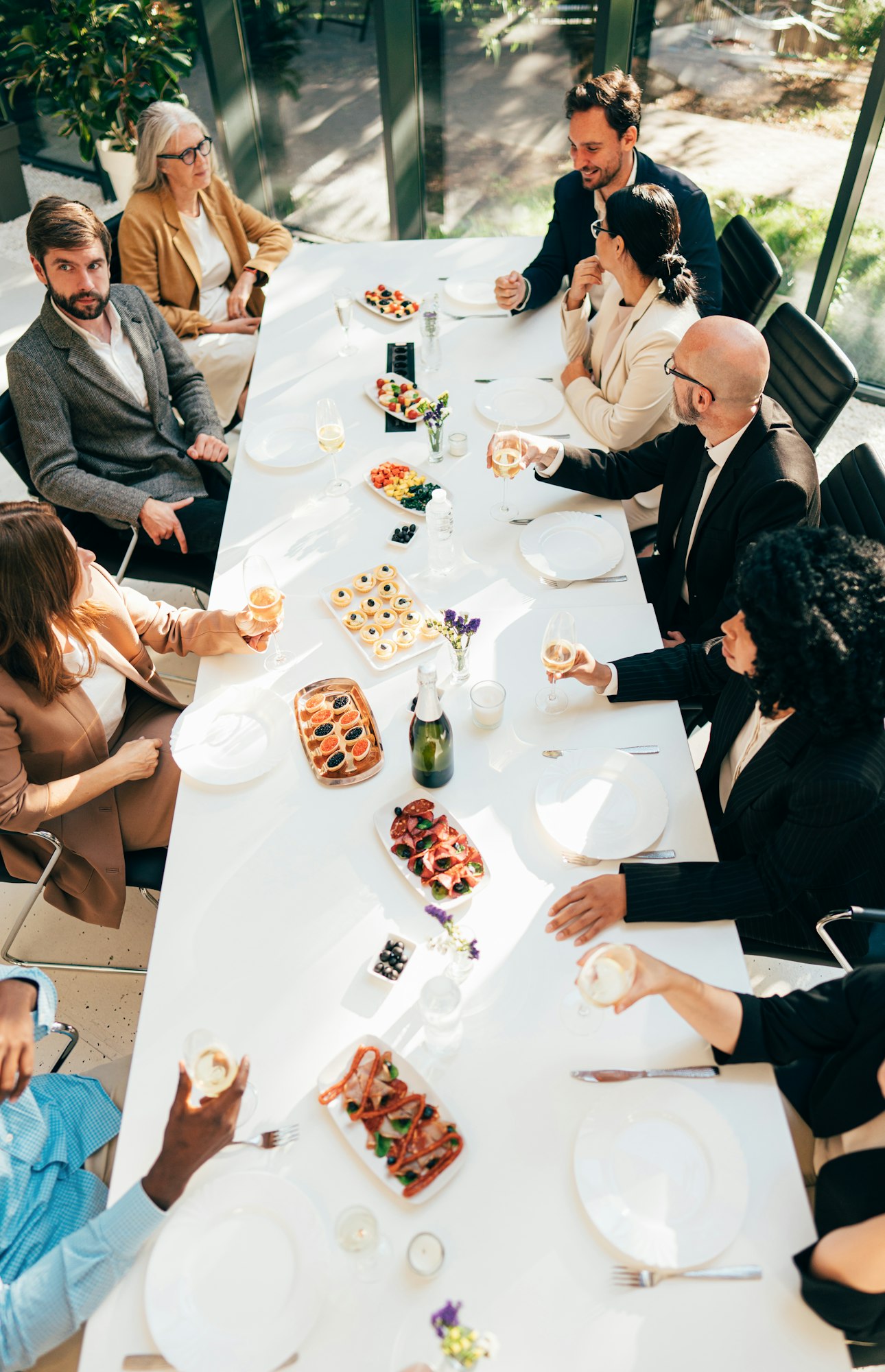 Businessmen and businesswomen making a corporate party